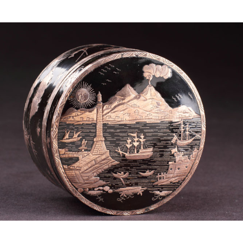 Neapolitan Gold Pique Inlaid Tortoiseshell Snuff Box